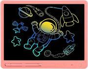 Tavolo da disegno LCD da 38 cm con energia solare - Pannello da disegno elettronico per adulti e bambini - Rosa