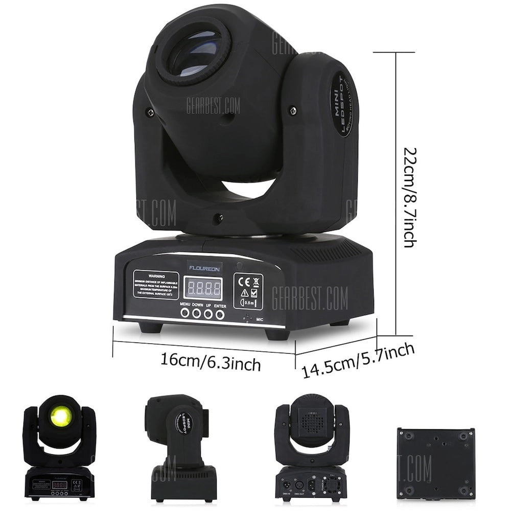 Trade Shop - Mini Moving Head Led Spot 30w Cree Gobos Dmx Sound Dj Effetti Luce Disco Party -
