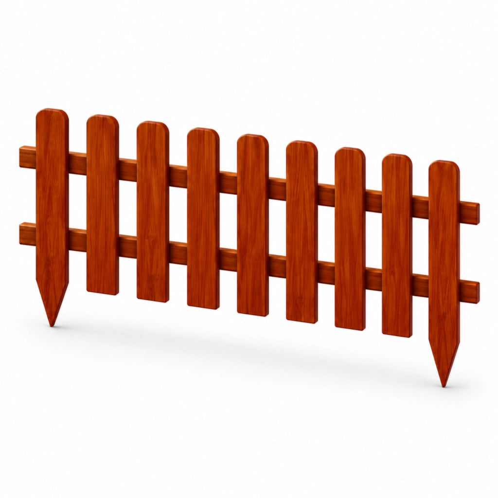 Paratia In Legno Staccionata Ideale Per Giardino Terrazza Fioriere E Aiuole Delimitatore Decorativo Rustico Resistente A Sole Pioggia E Umidità 120 x 45 Cm Legno Scuro