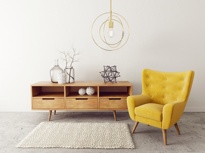 Lampada Da Soffitto Metallico Anulare Oro APP286-1CP