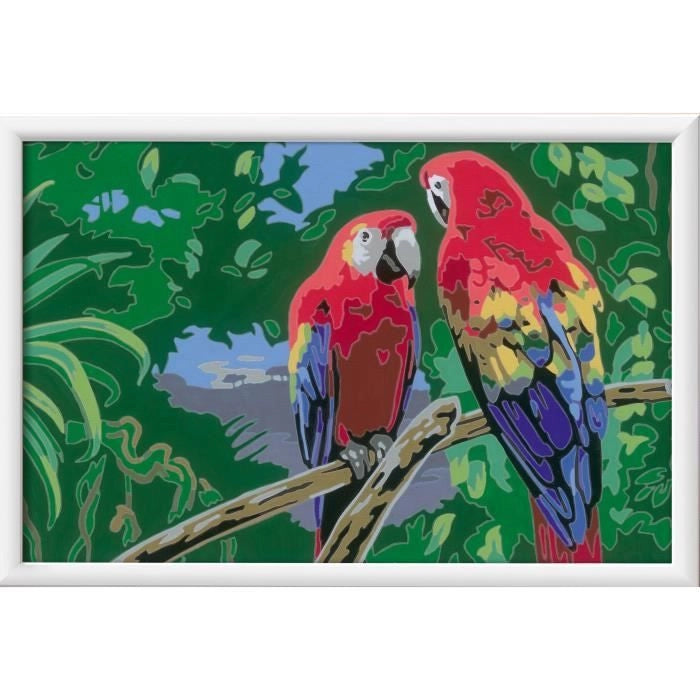 CreArt Kids 31x21cm Pappagalli, Kit di pittura con i numeri, dai 7 anni in su, 25854, Ravensburger