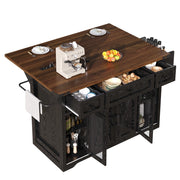 Credenza da cucina con 3 cassetti; ante scorrevoli; prese e USB per cucina in MDF nero