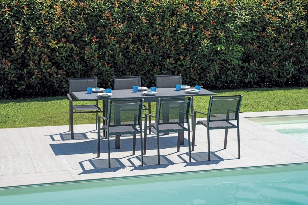 Tavolo Spalato allungabile in alluminio Greenwood Materiale: Alluminio, Colore: Antracite