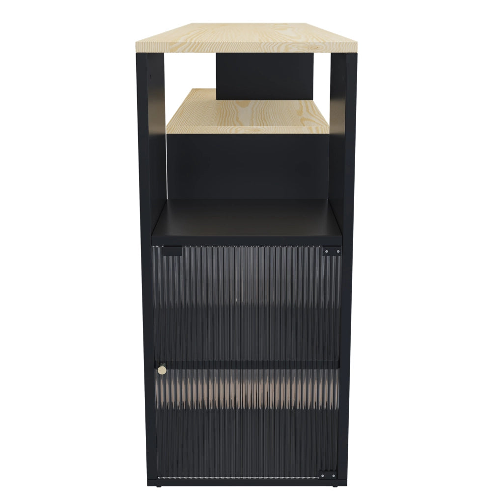 Tavolo Bar Allungabile con Vano ¨C MINIMAL ¨C Nero, Rotondo, Salvaspazio