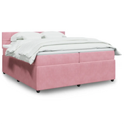Giroletto a Molle con Materasso Rosa 200x200 cm in Velluto 3287835