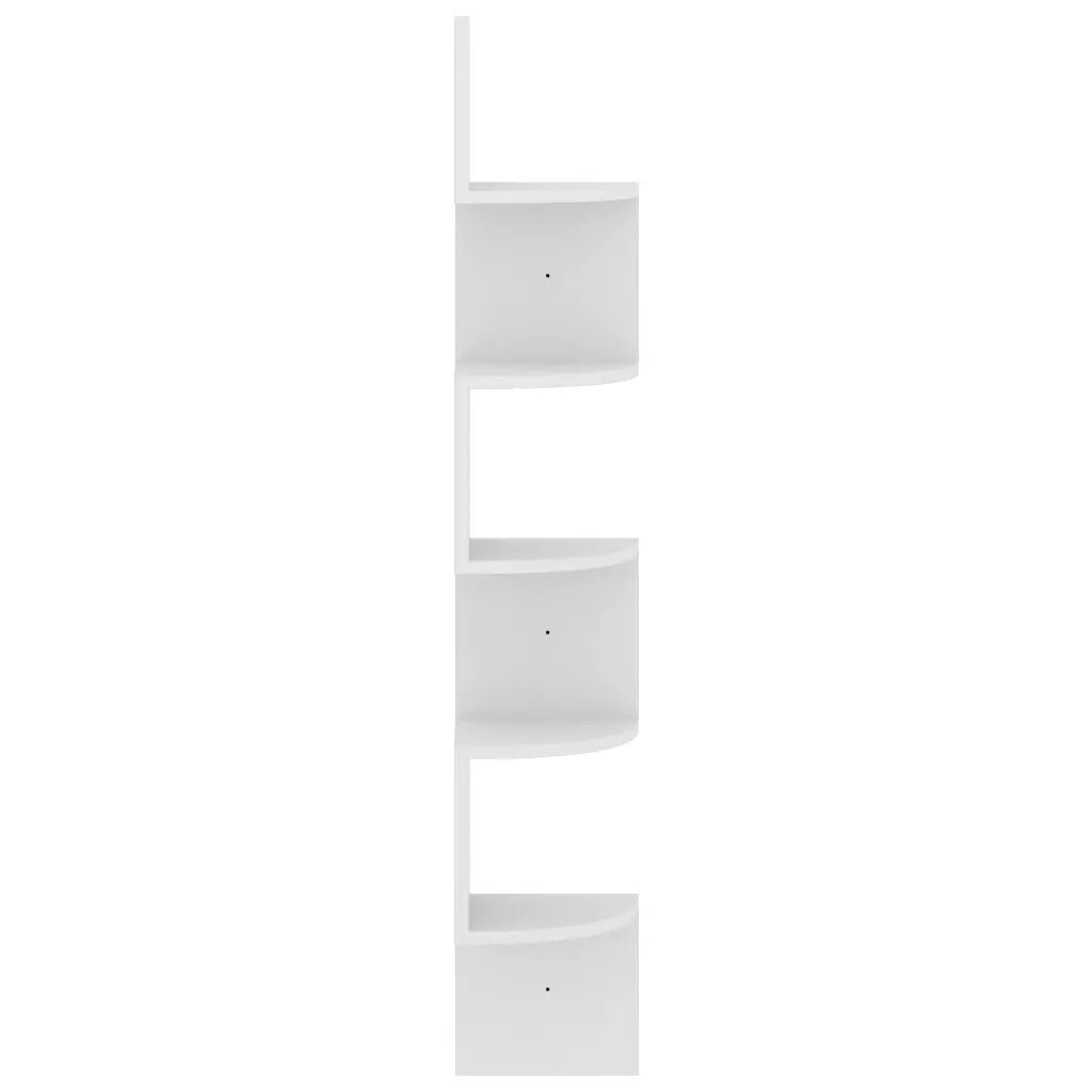 Scaffale Angolare a Muro Bianco 19x19x123 cm in Truciolato