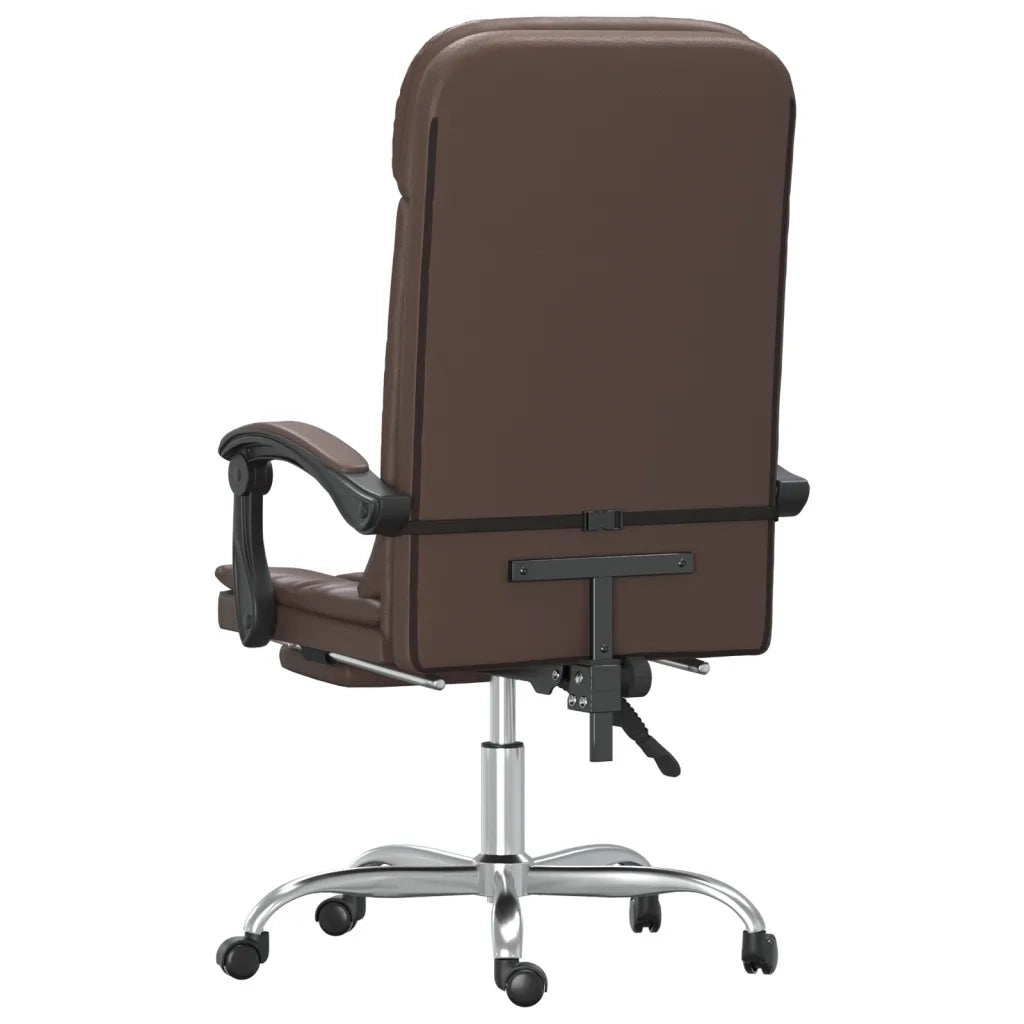 Poltrona da Ufficio Massaggiante | Sedia Relax Reclinabile marrone Similpelle