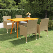 Set Mobili da Pranzo per Giardino 5 pz Beige 3072113