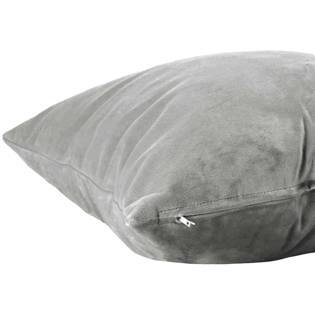 Cuscino rettangolare velluto grigio 50x30 cm - NAURU