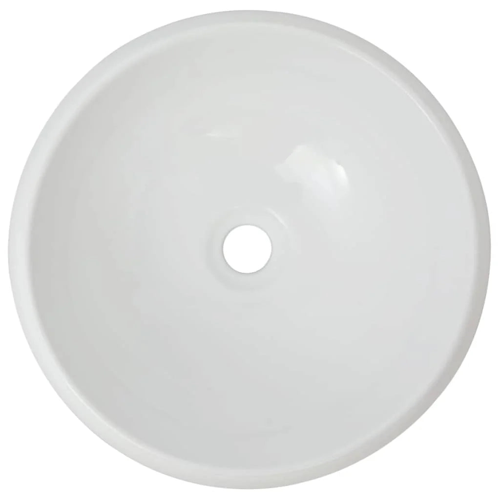 Lavabo da bagno diametro 40 cm con miscelatore tondo in ceramica bianca 02_0002841