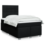 Giroletto a Molle con Materasso Nero 120x200 cm in Tessuto