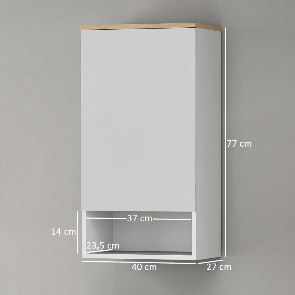 Armadietto da Bagno a Parete con Ripiani Regolabili ¨C zephmum ¨C Legno Bianco 60x30x30 cm