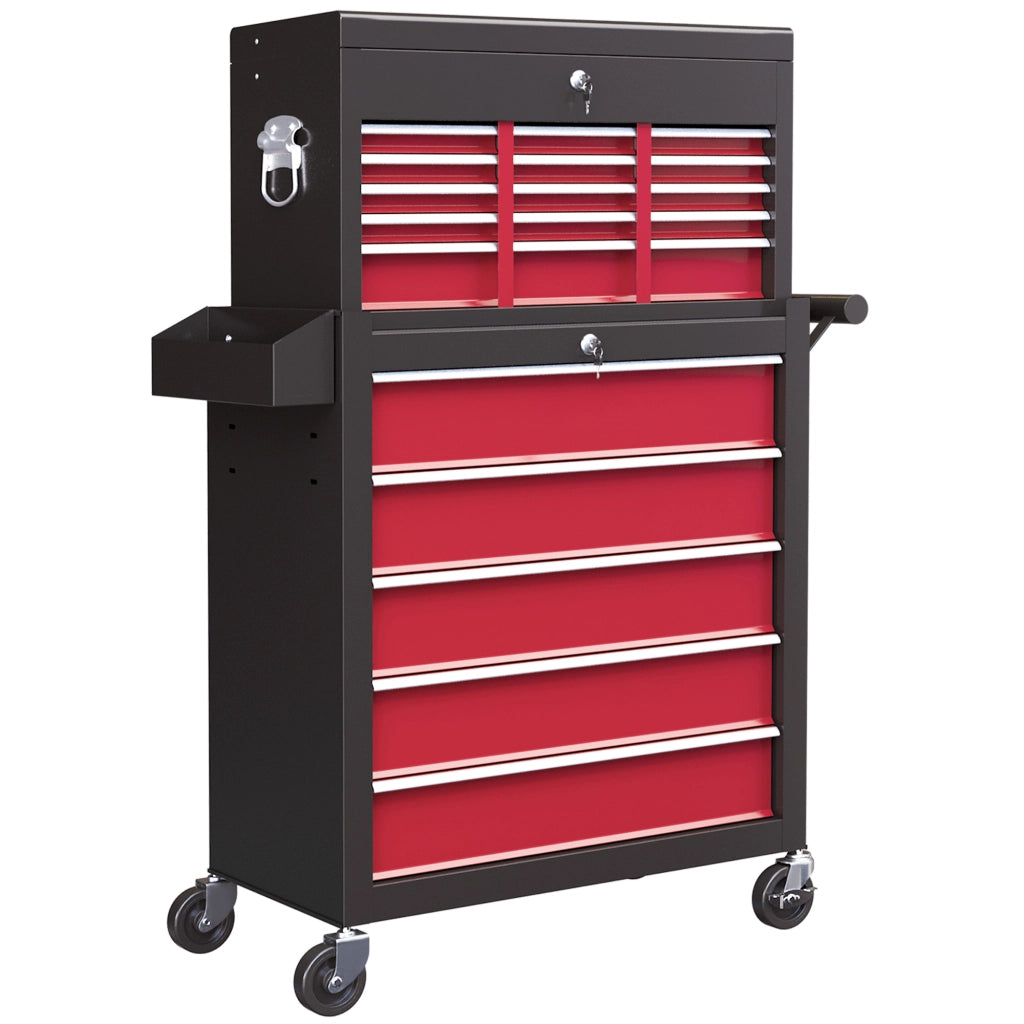 CARRELLO PORTAUTENSILI 71,5x40x84 cm Rosso in acciaio