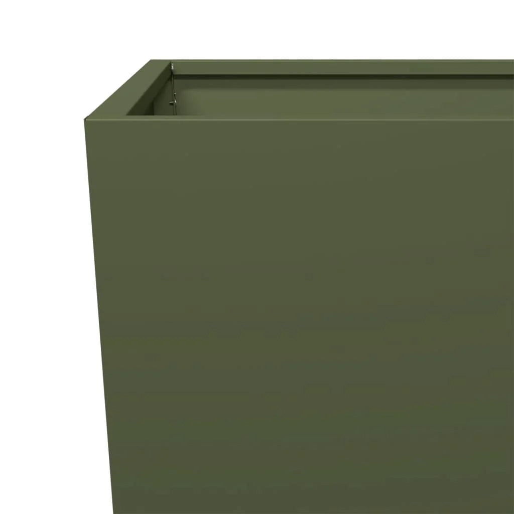 Fioriera aiuola rialzata fioriera aiuola giardino terrazza set da 2 verde oliva 35 x 35 x 75 cm acciaio verde 02_0039081