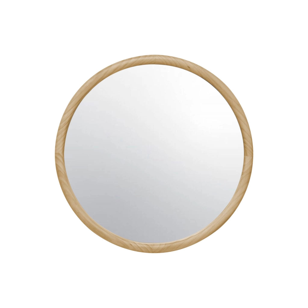Specchio rotondo in legno di pino, 60cm, marrone naturale