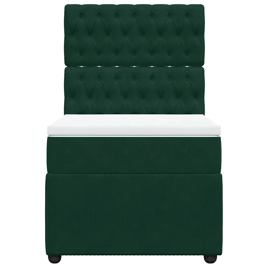 Giroletto a Molle con Materasso Verde Scuro 90x190 cm Velluto 3292223