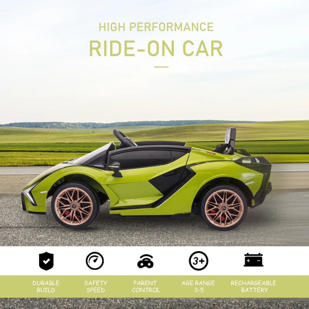 Macchina Elettrica per Bambini 12V con Licenza Lamborghini Sian FKP 37 Verde