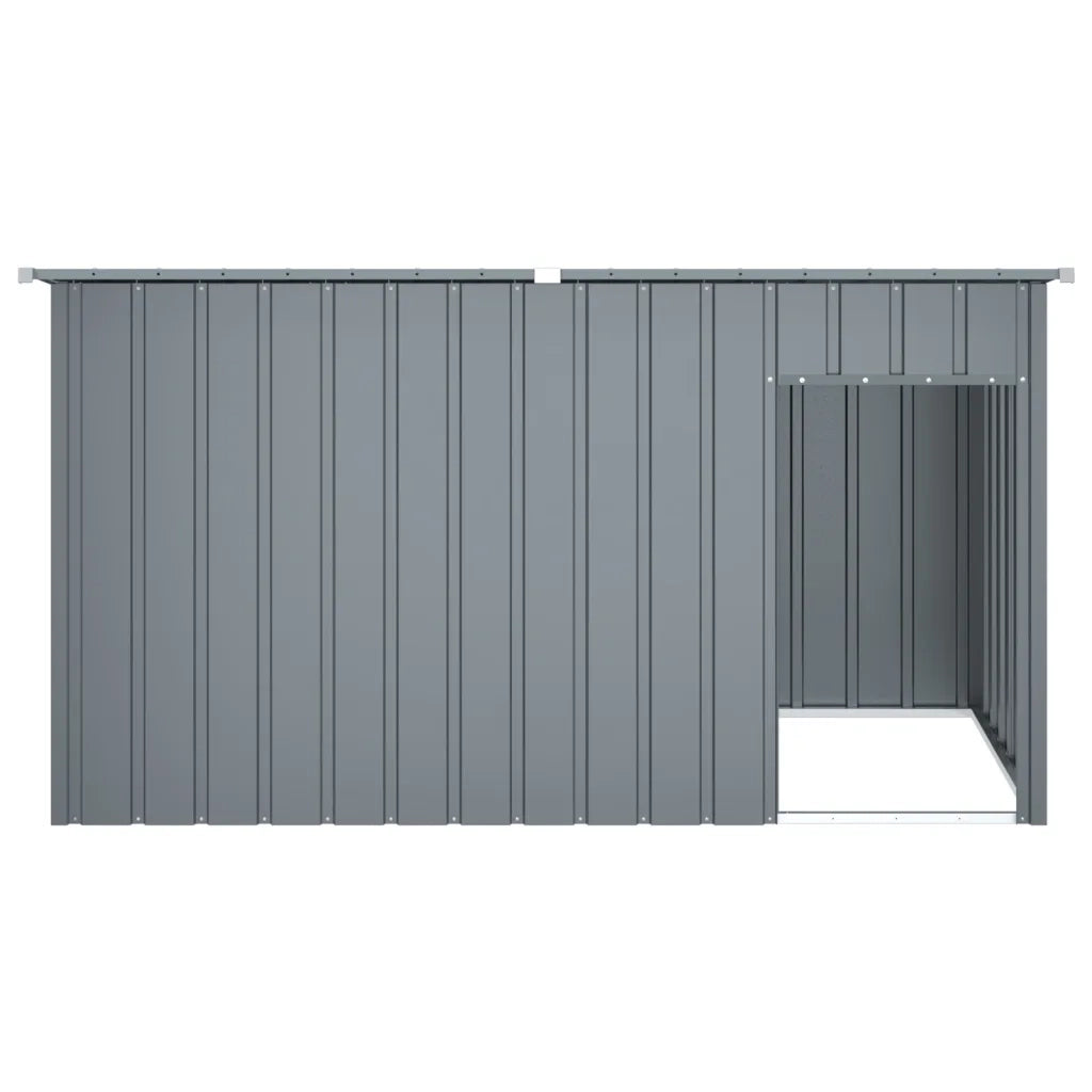 Casetta Cani con Tetto Antracite 196x91x110 cm Acciaio Zincato 172575