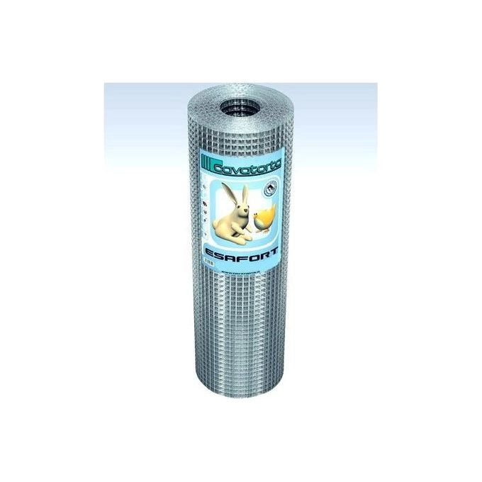 Cavatorta SF28050025B Esafort Rete Elettrosaldata Zincata Dopo La Saldatura Rotolo 25 m Filo 0,65 mm Maglia Quadrata colore Grigio