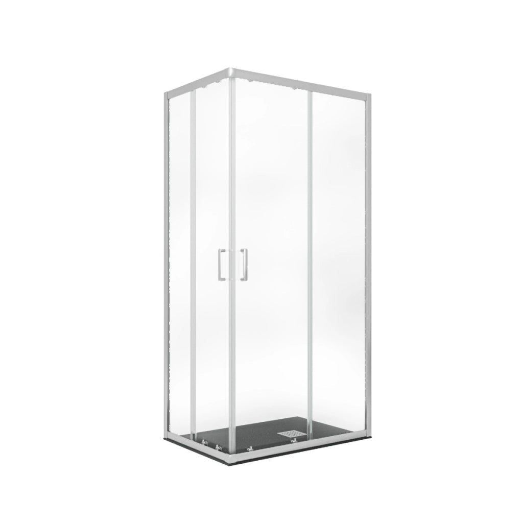 Box doccia angolare trasparente 195 6mm matias, misura 100x100