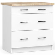Mobile cucina modulare con piano di lavoro AKORD OLIWIA Bianco 80 cm 3 cassetti 80x46x85 cm