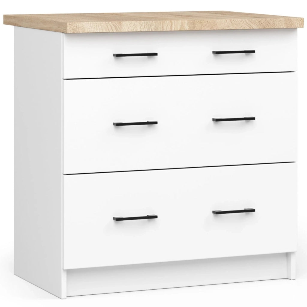 Mobile cucina modulare con piano di lavoro AKORD OLIWIA Bianco 80 cm 3 cassetti 80x46x85 cm
