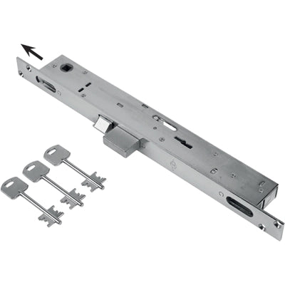 SERRATURA MONTANTE INFILARE 6603 FEB  B.Q NICH F.MM 25 DM M2 TRIPL+SCR+Q8 E.MM 23