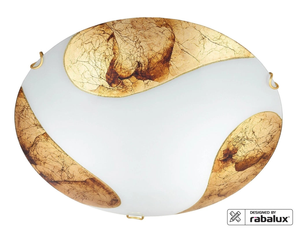Plafoniera Rabalux Art Gold vetro bianca oro 40 cm 2xE27