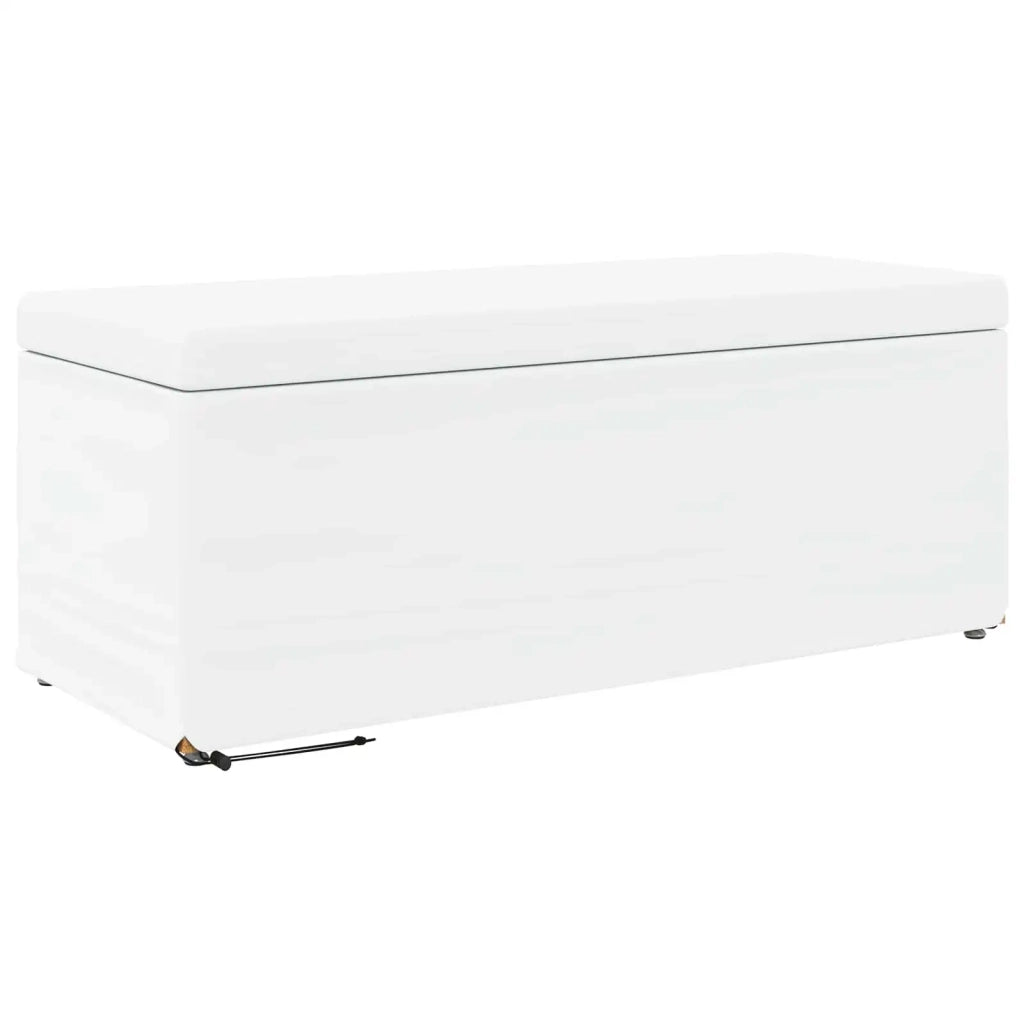Pouf Bianco Pelle Sintetica e Legno Ingegnerizzato 876802