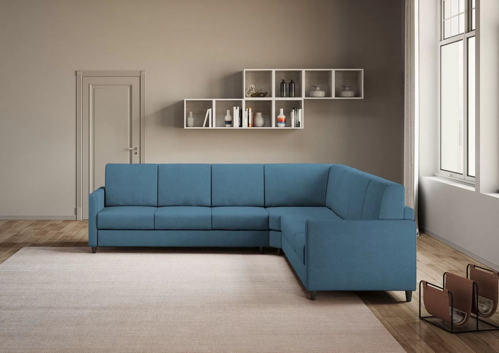 Divano karay 3 posti  (tre sedute da 60cm) + angolo + divano 3 posti (tre sedute da 60cm) misure esterne l.281x281 | avio - Mobili 2G