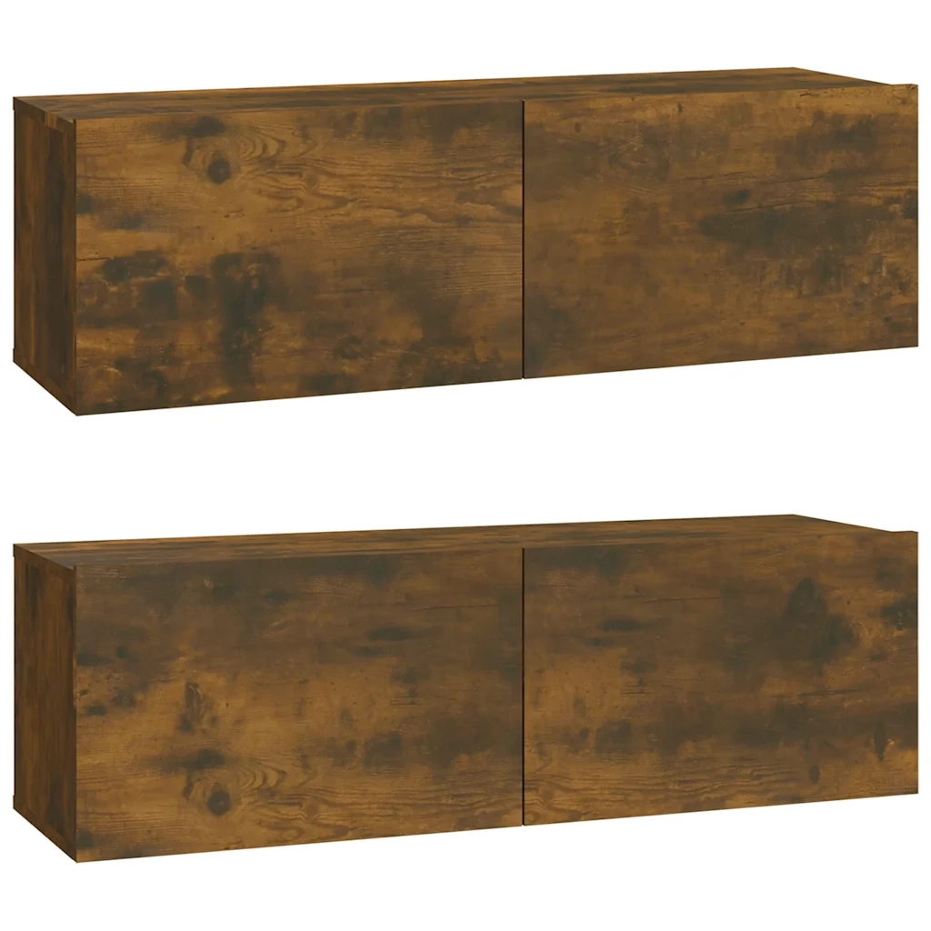 Set di Mobili Porta TV 5 pz Rovere Fumo in Legno Multistrato 3114435