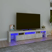 Mobile Porta TV con Luci LED-Mobile per TV-Credenza TV Grigio Cemento 200x36,5x40 cm