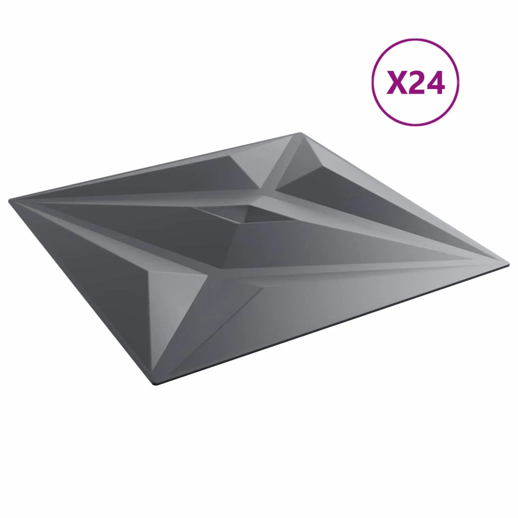 Pannelli da parete 24 pz 50 x 50 cm Grigio Stella Schiuma XPS 42046073