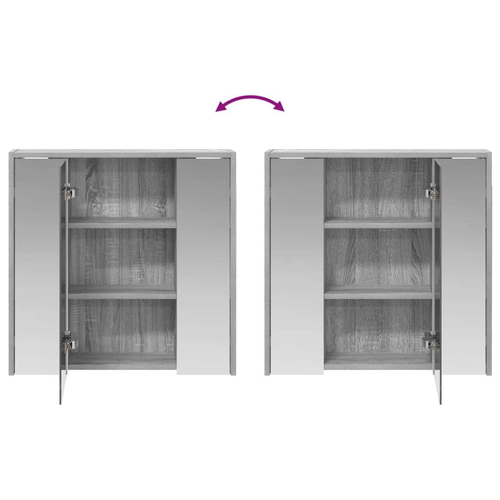 Mobiletto per specchio da bagno Grigio Sonoma