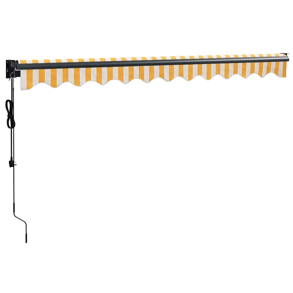 Tenda Sole Automatica Retrattile Gialla e Bianca 3,5x2,5 m