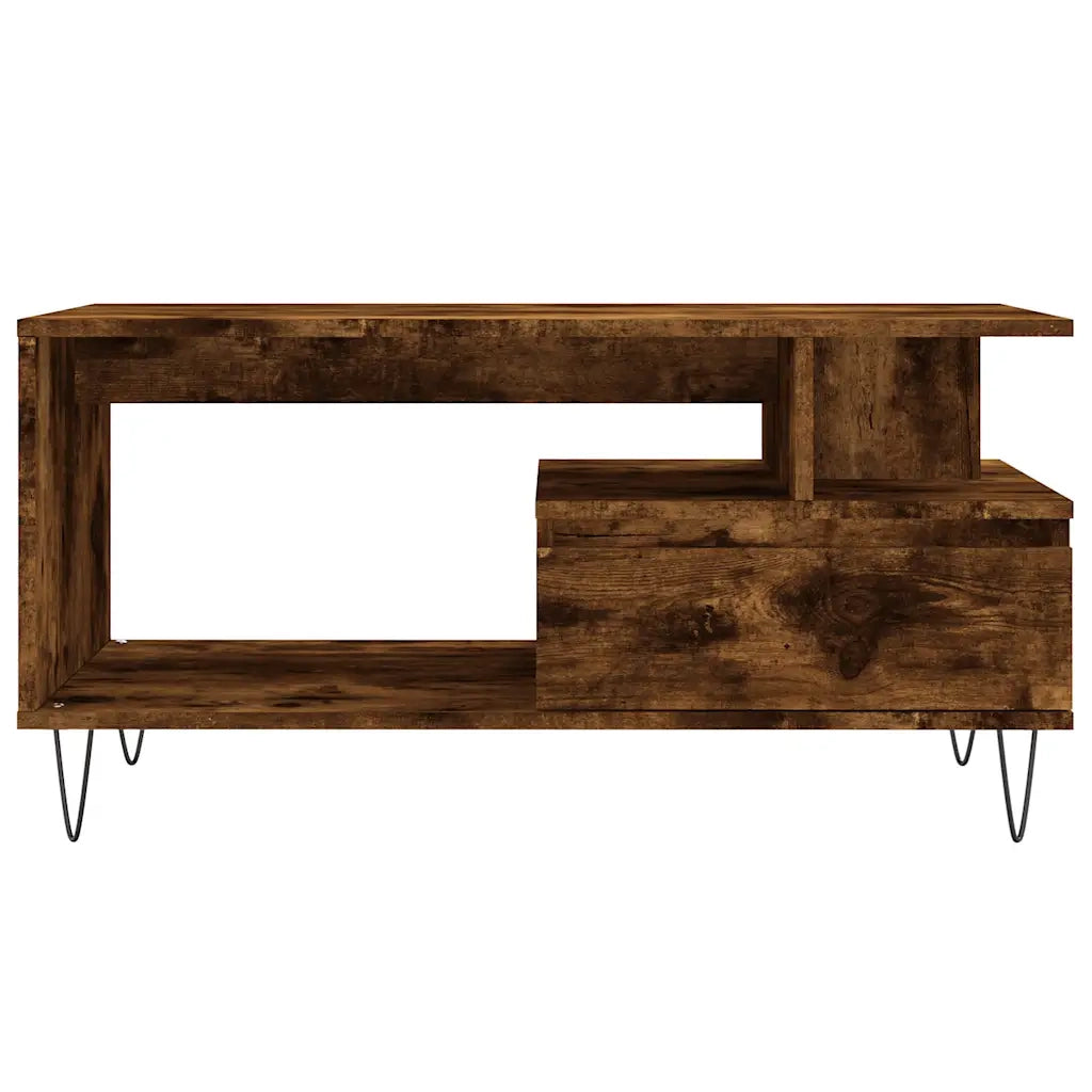 Tavolino da salotto | Tavolino da caff¨¨ | Tavolino da Soggiorno Rovere Fumo 90x49x45 cm Legno Multistrato
