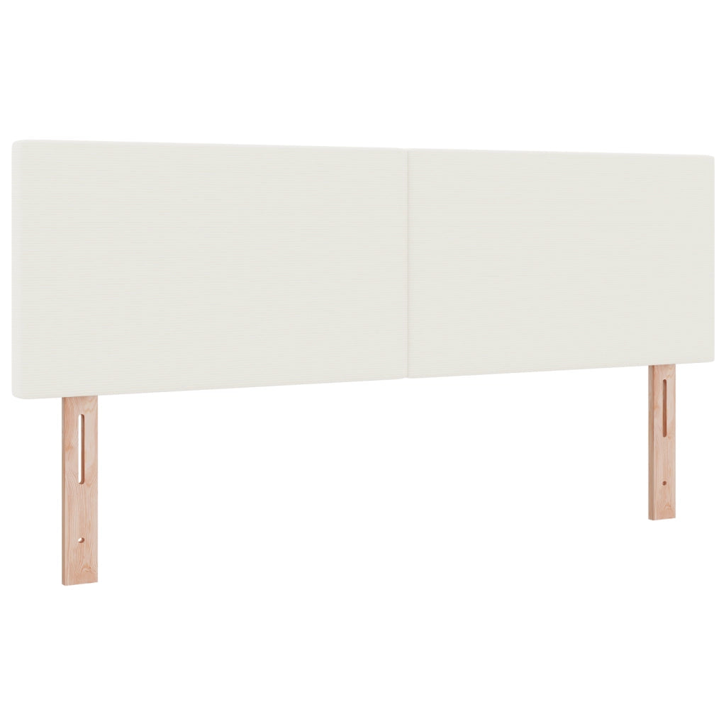 Letto Box Spring con Materasso Panna 140x200 cm Tessuto Corduroy