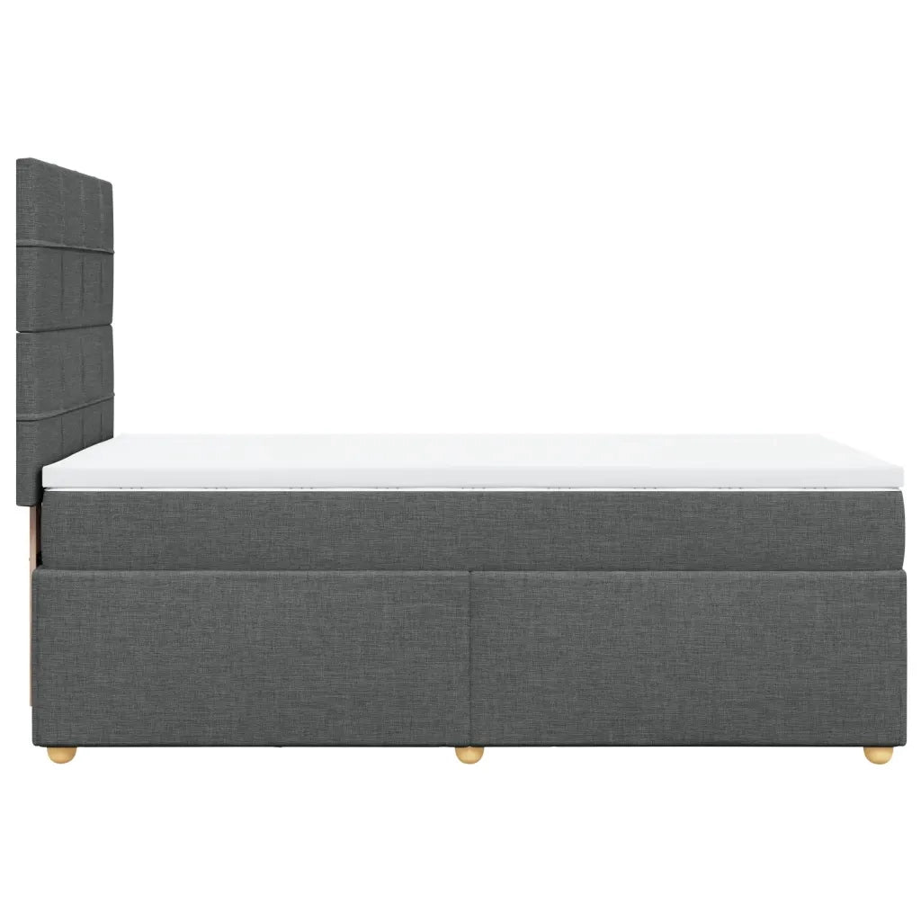 Giroletto a Molle con Materasso Grigio Scuro 100x200 cm Tessuto
