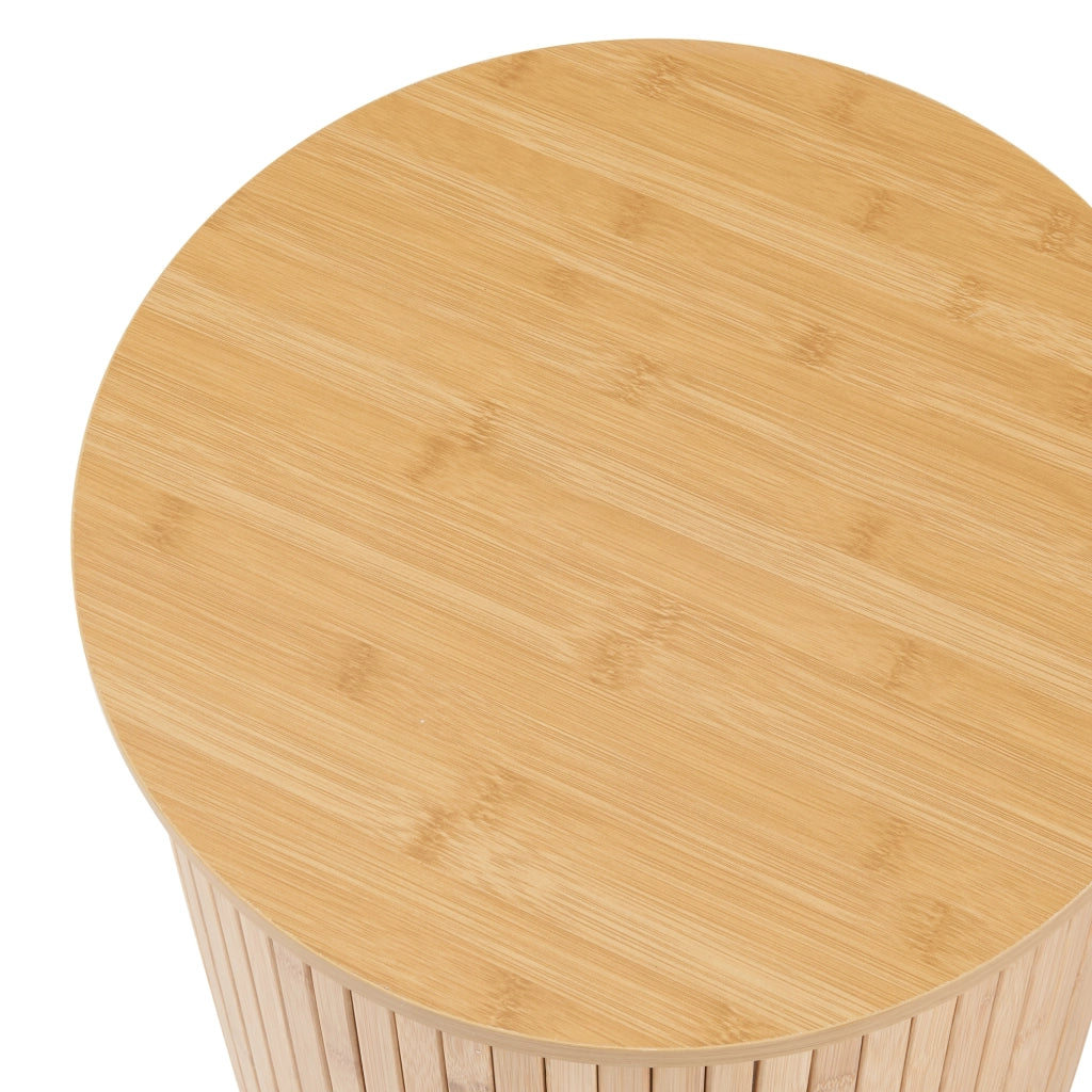 Tavolino da Caffè Rotondo Ledepid 40 x Ø40 cm - Naturale [en.casa]