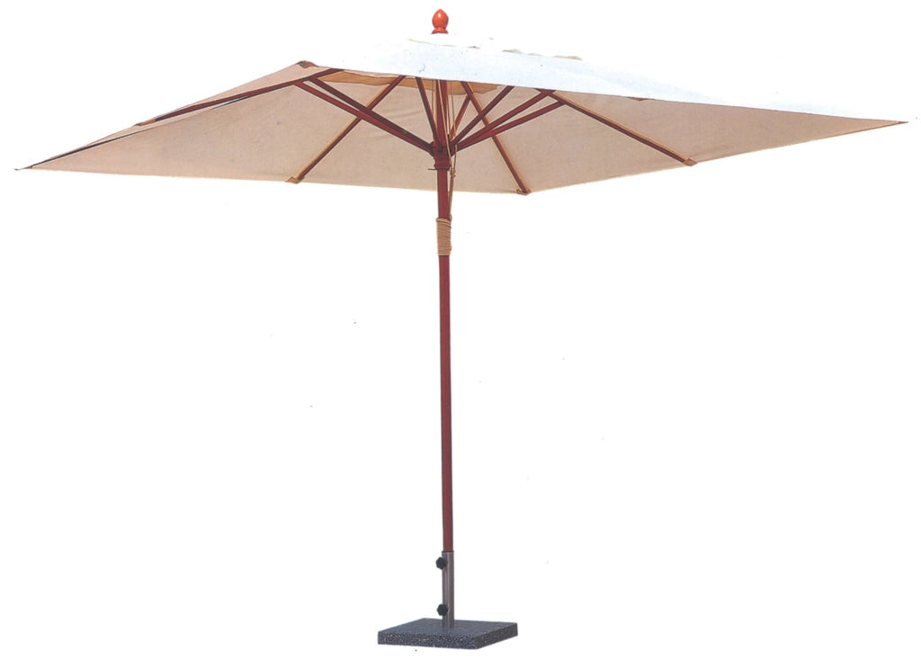 Ombrellone da Giardino 4x3 m Palo Ø48 mm in Legno Tropicale Becker Ecrù