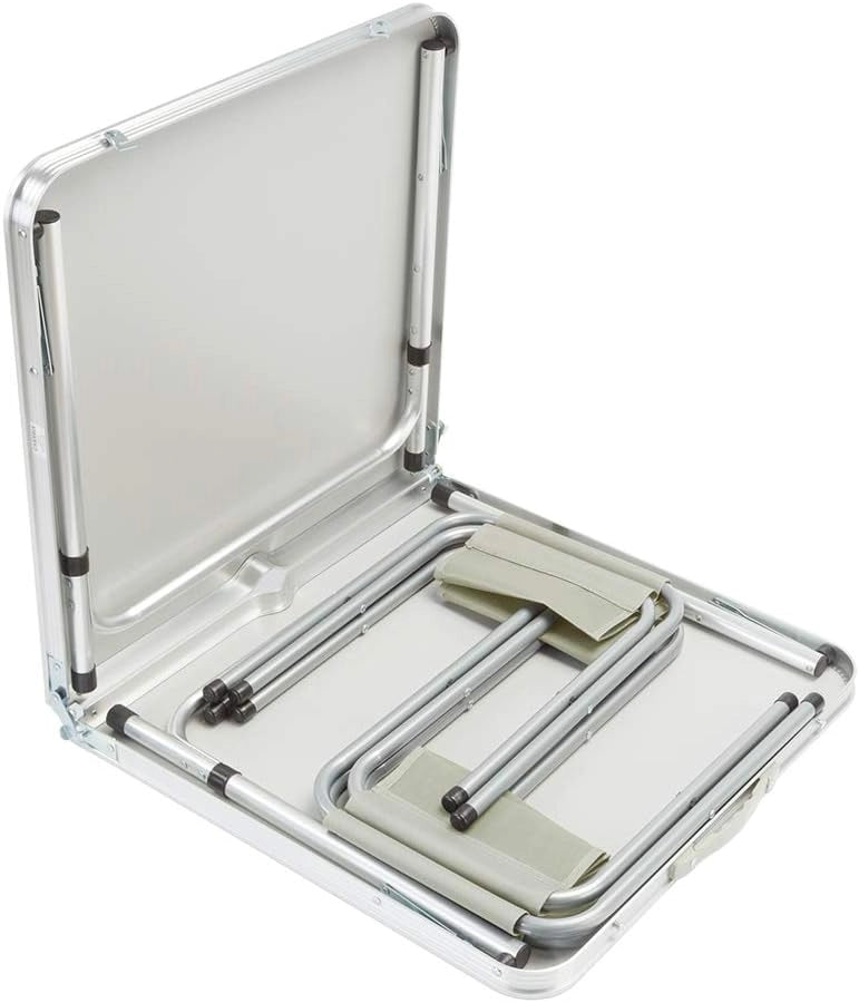 Set Mobili Campeggio Casaria Tavolo Pieghevole 4 Sgabelli Richiudibili Funzione Valigia Trasporto