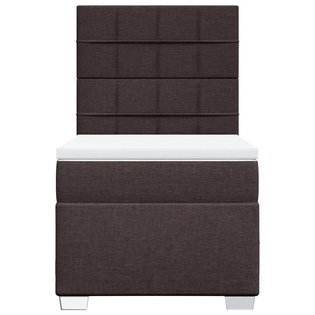 Giroletto a Molle con Materasso Marrone Scuro 80x200 cm Tessuto 3292618