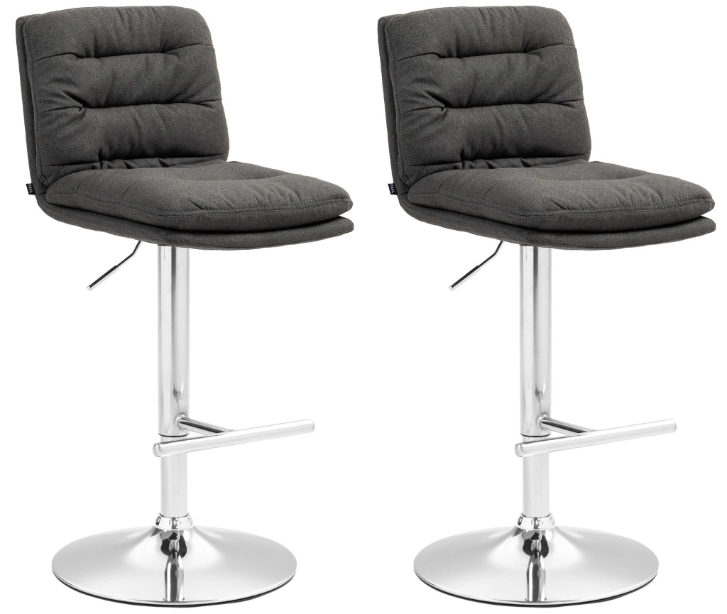 2er Set Barhocker Damar Stoff chrom