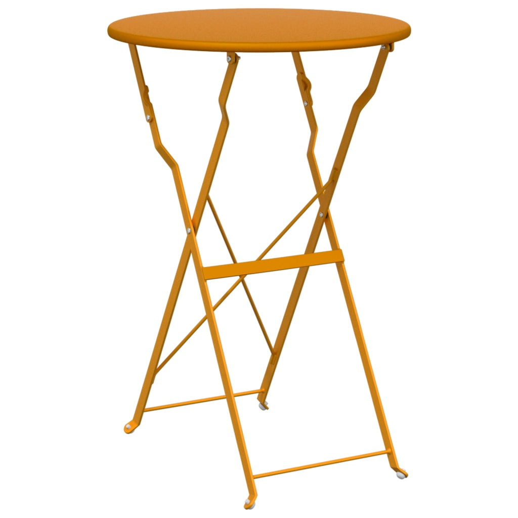 Tavolo Bistro Pieghevole Giallo Senape Ã˜50x71 cm Acciaio Verniciato a Polvere