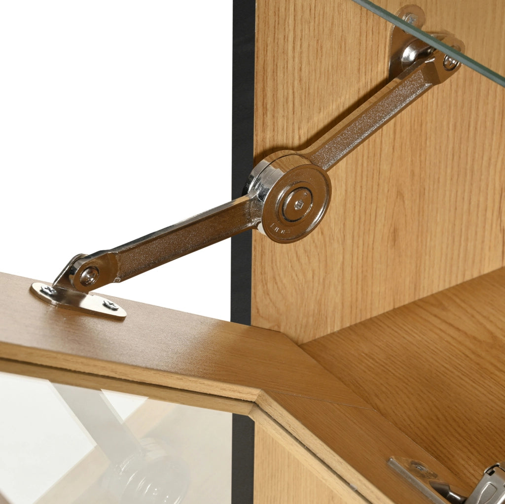 Credenza portavino con LED, 2 ante e divisorio in vetro