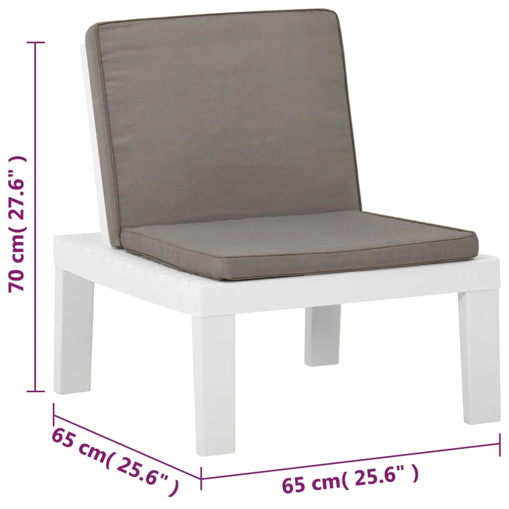 Sedie a Sdraio da Giardino con Cuscini 2 pz in Plastica Bianche cod mxl 24073