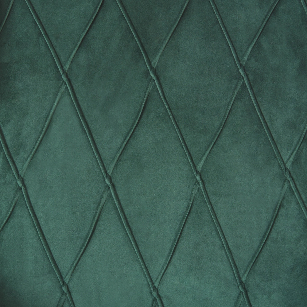 Poltrona con Poggiapiedi Tessuto Velluto Verde Gambe in Legno Stile Wingback