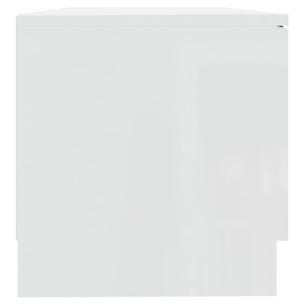 Mobile TV multimediale mensola TV credenza TV sala da pranzo soggiorno camera da letto finitura lucida 80 x 35 x 36,5 cm legno ingegnerizzato bianco 02_0027076