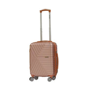 Trolley valigia in ABS rigido, 4 doppie ruote golden rose, 55x40x20cm Lisabo