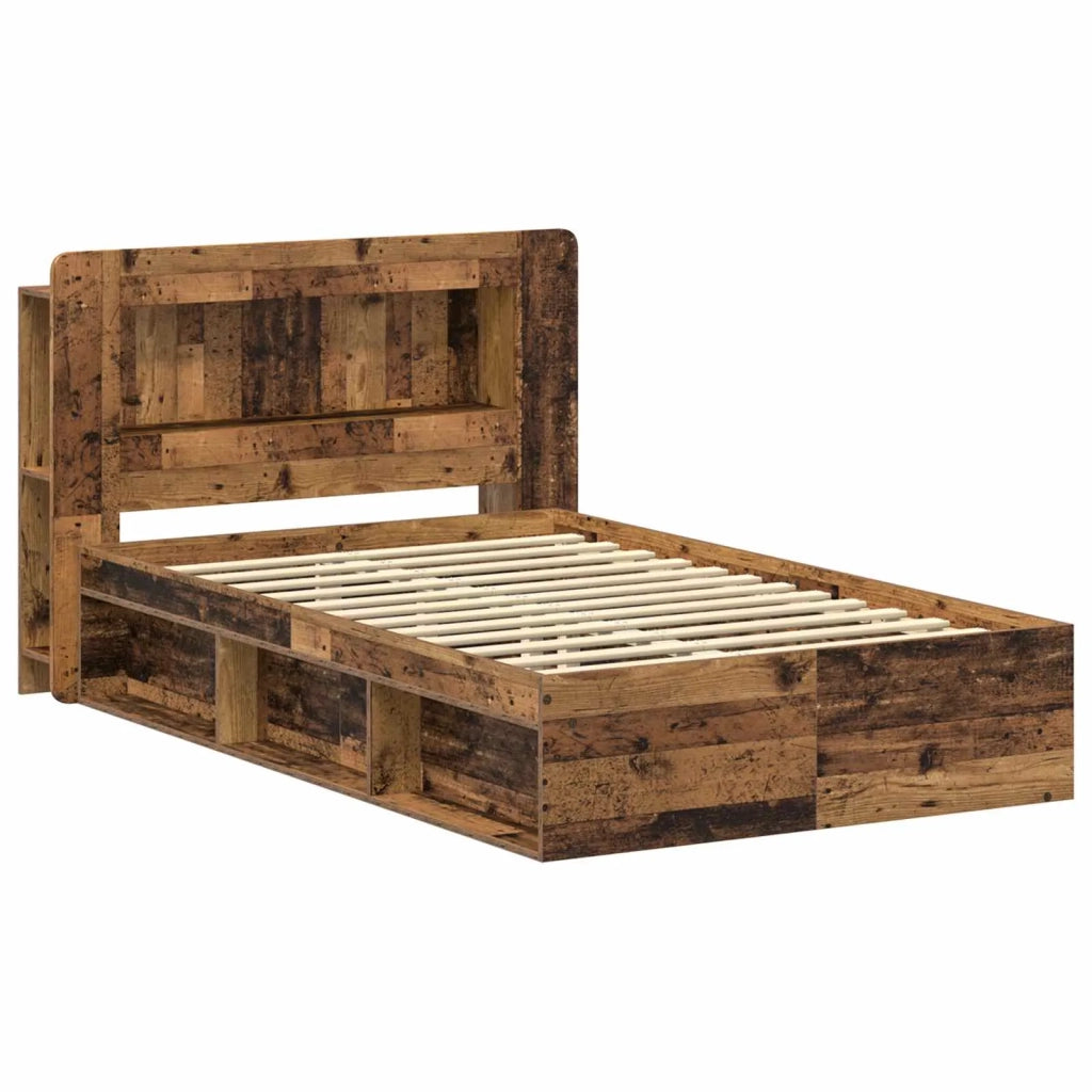 Telaio del letto con storage Legno antico 120 x 190 cm